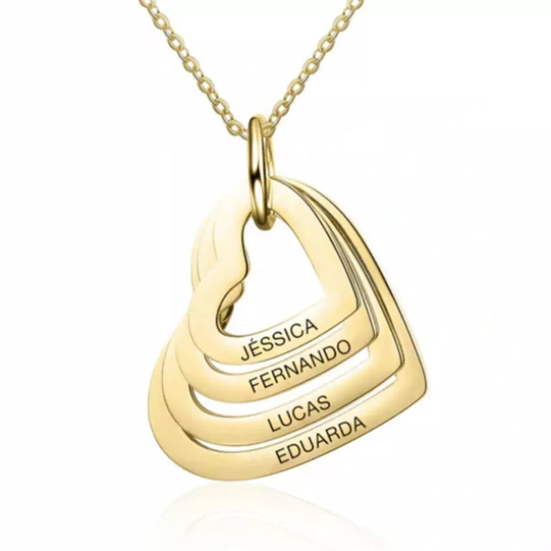 Collar Corazón de Madre Personalizable Bañado en Oro de 18k