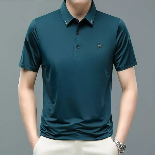 Polo Lisa Slim Fit de Seda Hielo